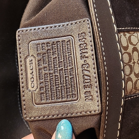 Coach Y2K Hobo  Espresso Brown Suede Leather  Shoulder Carryall  Bag Rare - Picture 15 of 16